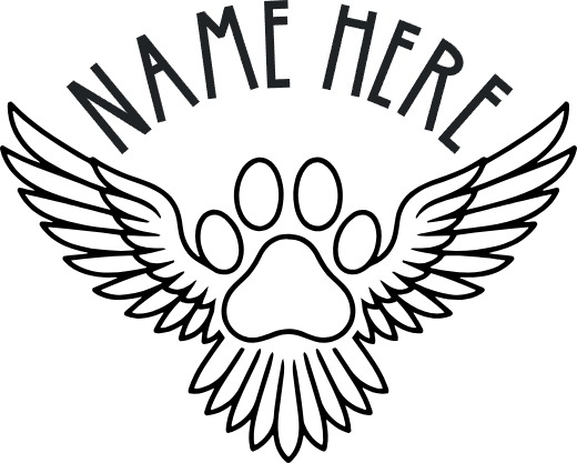 Memorial Paw with Wings