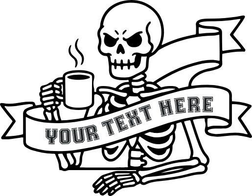 Skeleton Drinking Coffee