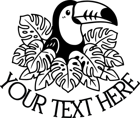 Toucan and Monstera