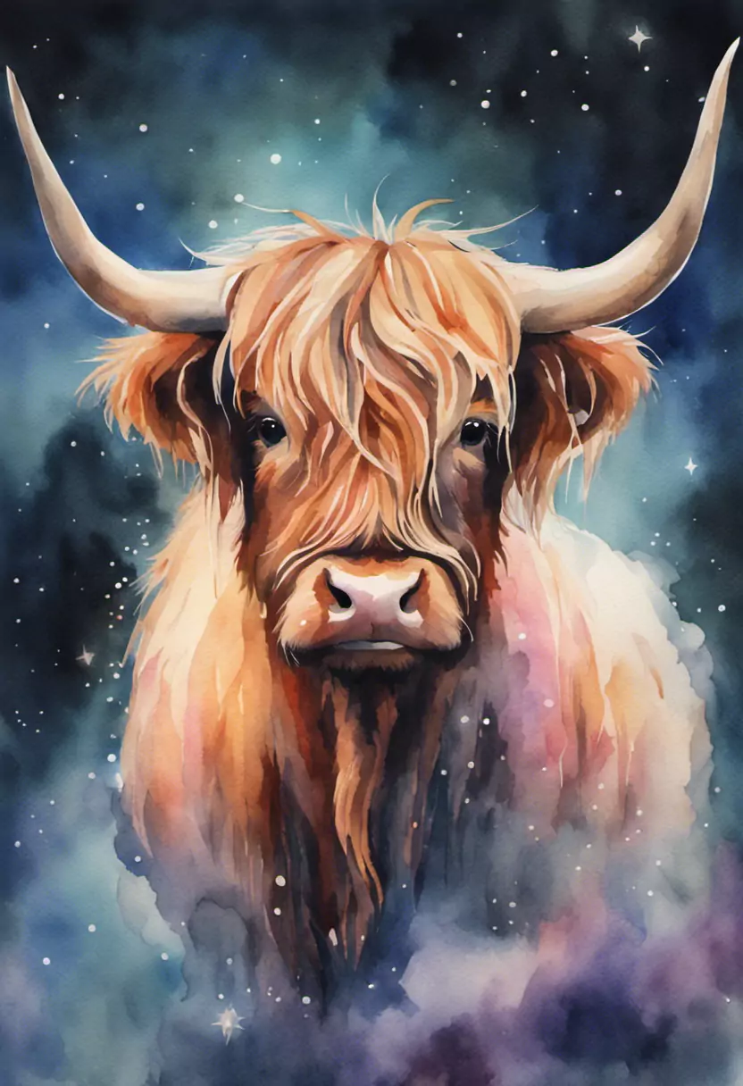 A Painting Of A Cow With Long Horns